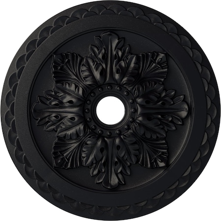 Ekena Millwork Bordeaux Deluxe Ceiling Medallion (Fits Canopies up to 4"), 23 5/8"OD x 3"ID x 2"P, Steel Gray CM23BOSGS